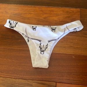White and black bikini bottoms